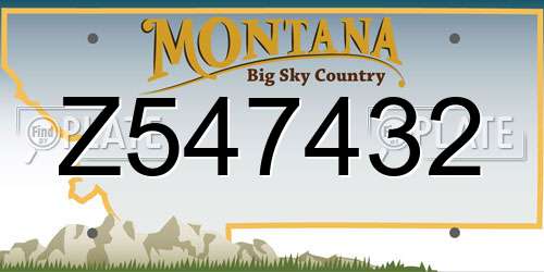 Z547432 Montana License Plate