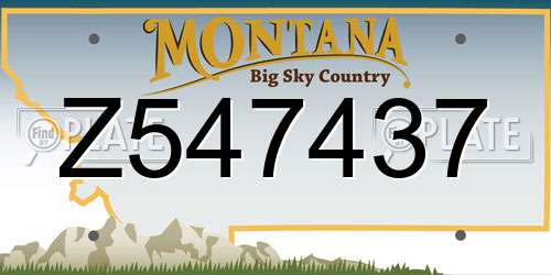Z547437 Montana License Plate
