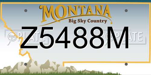 Z5488M Montana License Plate