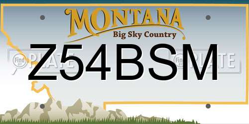 Z54BSM Montana License Plate