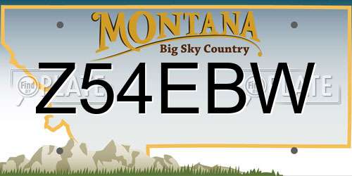 Z54EBW Montana License Plate