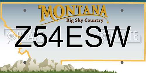 Z54ESW Montana License Plate