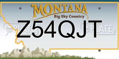 Z54QJT Montana License Plate