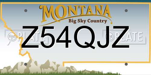 Z54QJZ Montana License Plate