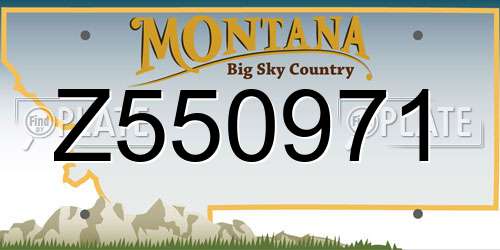 Z550971 Montana License Plate