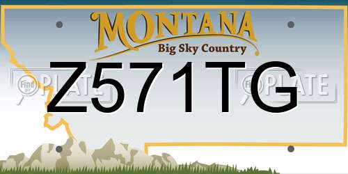 Z571TG Montana License Plate