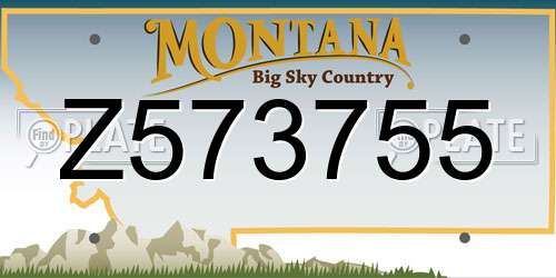 Z573755 Montana License Plate