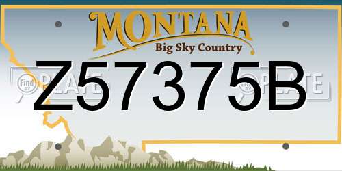 Z57375B Montana License Plate