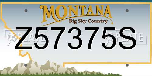 Z57375S Montana License Plate