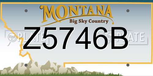 Z5746B Montana License Plate