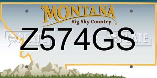Z574GS Montana License Plate