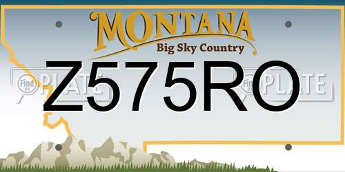 Z575RO Montana License Plate
