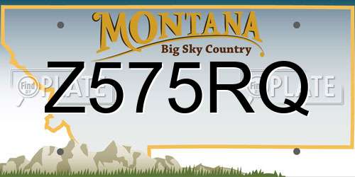 Z575RQ Montana License Plate