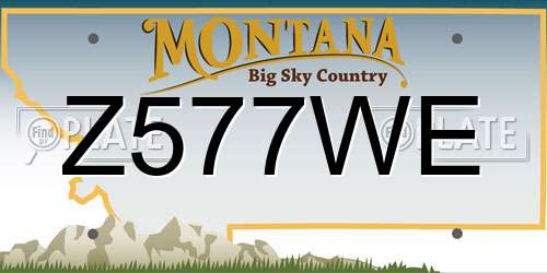 Z577WE Montana License Plate