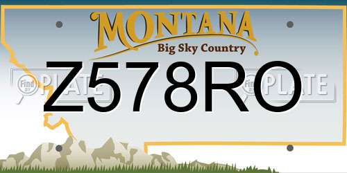 Z578RO Montana License Plate