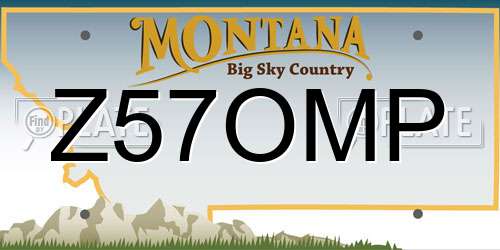 Z57OMP Montana License Plate