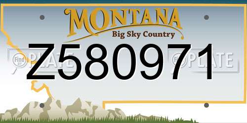 Z580971 Montana License Plate