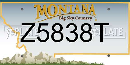 Z5838T Montana License Plate