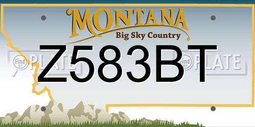 Z583BT Montana License Plate