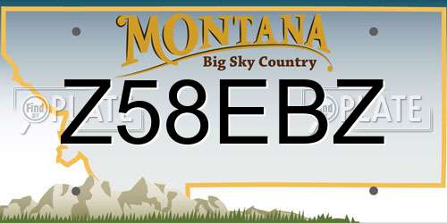 Z58EBZ Montana License Plate