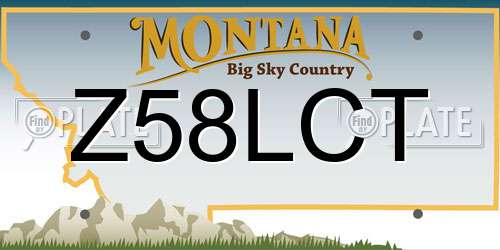 Z58LCT Montana License Plate