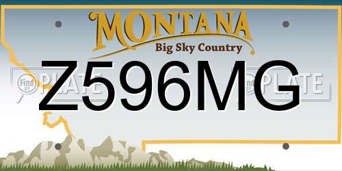 Z596MG Montana License Plate