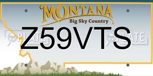 Z59VTS Montana License Plate