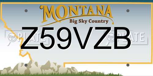 Z59VZB Montana License Plate
