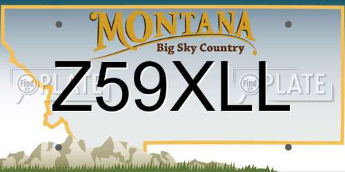 Z59XLL Montana License Plate
