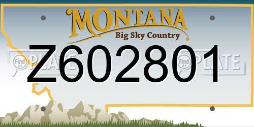 Z602801 Montana License Plate