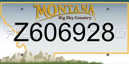 Z606928 Montana License Plate
