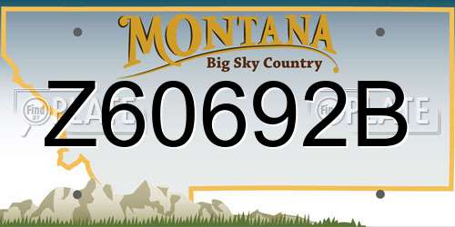 Z60692B Montana License Plate