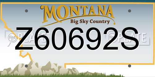 Z60692S Montana License Plate