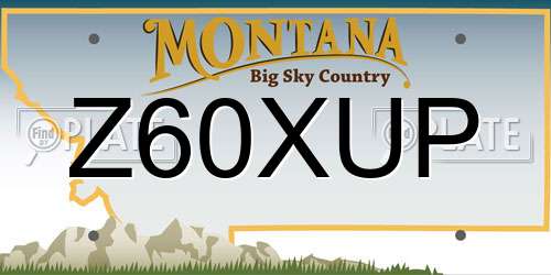 Z60XUP Montana License Plate