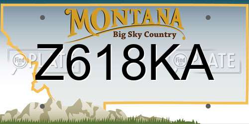 Z618KA Montana License Plate