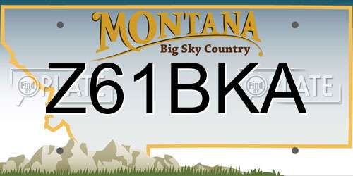 Z61BKA Montana License Plate