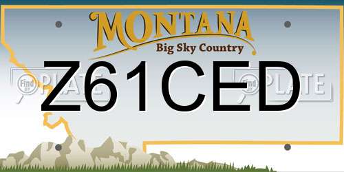 Z61CED Montana License Plate