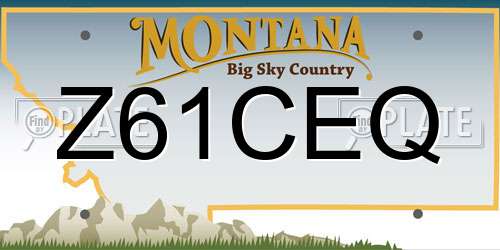 Z61CEQ Montana License Plate