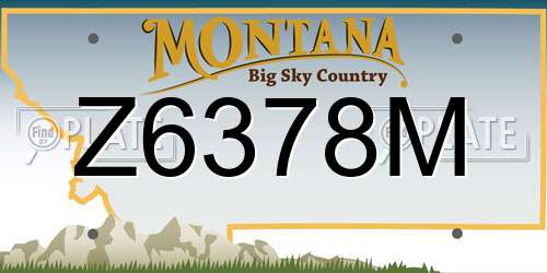 Z6378M Montana License Plate