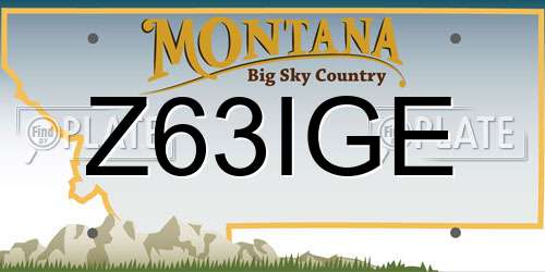 Z63IGE Montana License Plate