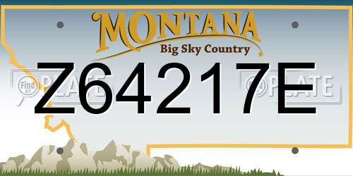 Z64217E Montana License Plate