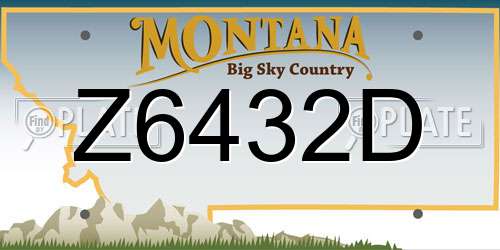 Z6432D Montana License Plate