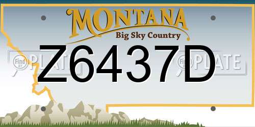 Z6437D Montana License Plate