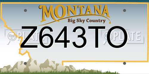 Z643TO Montana License Plate
