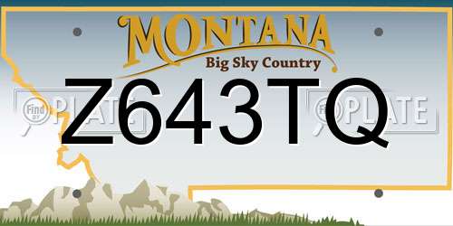 Z643TQ Montana License Plate