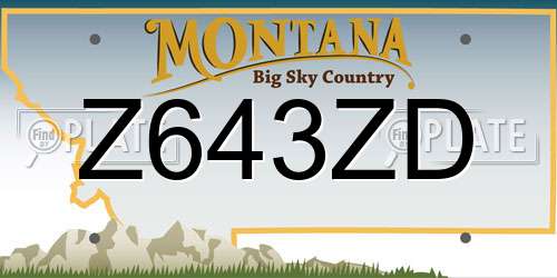 Z643ZD Montana License Plate