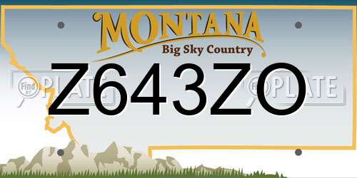 Z643ZO Montana License Plate