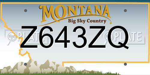 Z643ZQ Montana License Plate