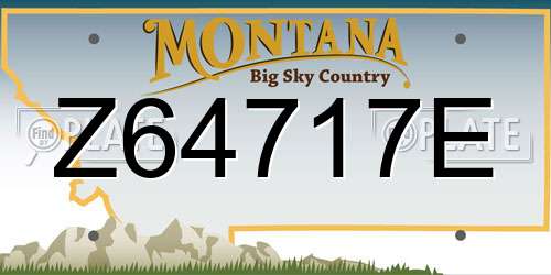 Z64717E Montana License Plate