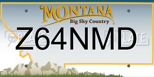 Z64NMD Montana License Plate